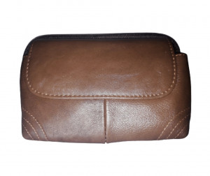 Leather 02 Zippers-03 Pockets Push Button Bag
