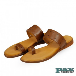 Paxleathers 100% Genuine Leather Sandal Light Brown For Women