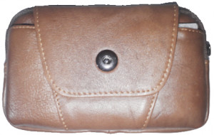 Leather Waist Push Button 03 Pockets Bag-C: 0321