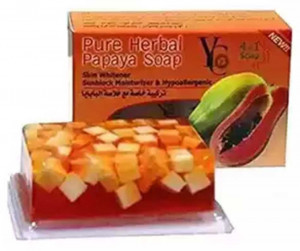 YC Pure Herbal Papaya Skin Whitener 4 in 1 Soap 100G