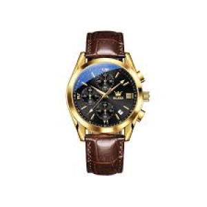 Artificial Leather Chronograph Wrist Watch For Men