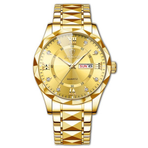 BINBOND 2521 Luxury Brand Luminous Quartz Watch For Men full golden